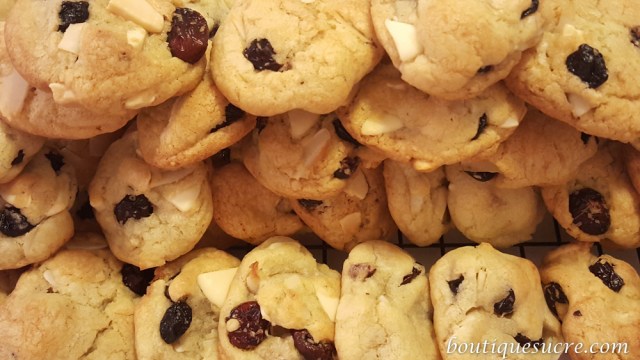 cookies choco blanco, arandanos y coco