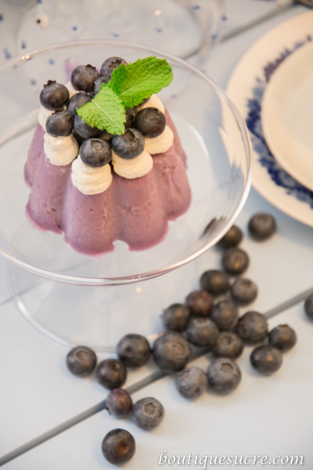 panna cotta arandanos